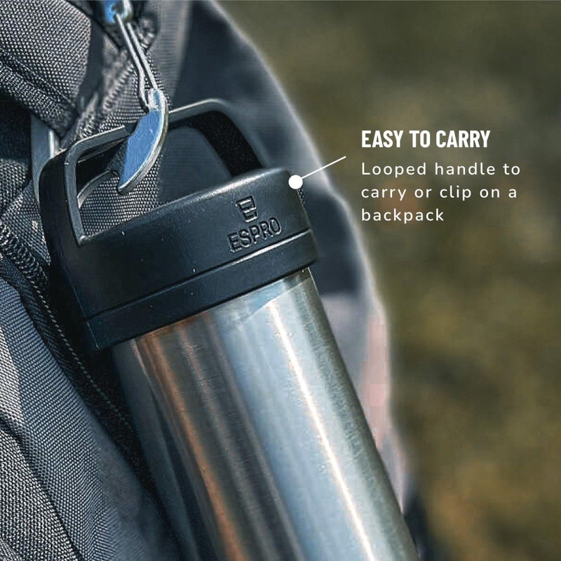 ESPRO P0 Ultralight French Press Coffee Maker for Travel, Vacuum Insulated Stainless Steel, 16 Ounces, Brushed Stainless Steel - Image 4